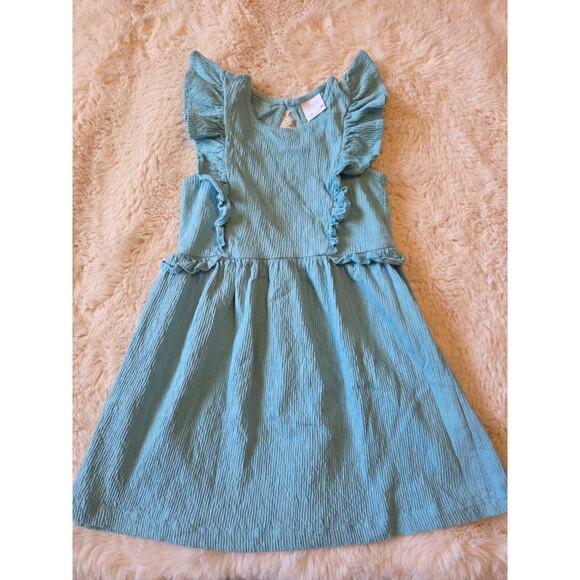 Zara Ruffle blue keyhole back girls size 8 dress - Picture 1 of 4